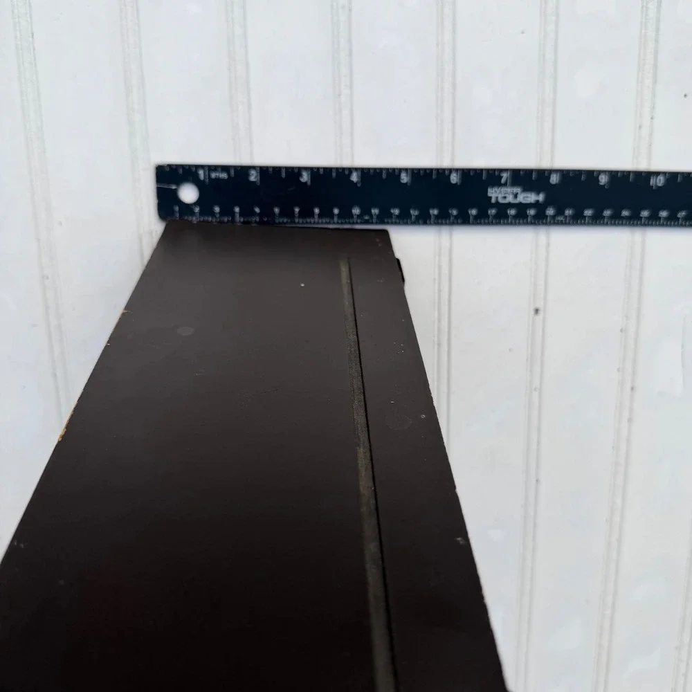 Small Dark Brown Wooden Wall Shelf with Plate Groove and Sawtooth Hangers